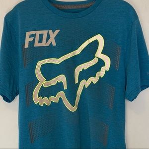 Fox shirt size medium blue mens tee short sleeve crew neck trudri